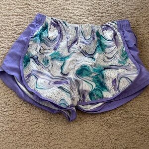 Athletic Works Women's Swirl Pattern Shorts - Purple and Green